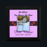 Paw Prints on My Heart - Dog or Cat Keepsake Box<br><div class="desc">Remember your beloved furry friend any time of the year with this elegant pet memorial keepsake box. Personalize it with your photo, name, and sentiments of your choice. Click on "Customize it" to change your photo size and placing or to change font colors or styles. Makes a thoughtful gift for...</div>