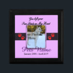 Paw Prints on My Heart - Dog or Cat Keepsake Box<br><div class="desc">Remember your beloved furry friend any time of the year with this elegant pet memorial keepsake box. Personalize it with your photo, name, and sentiments of your choice. Click on "Customize it" to change your photo size and placing or to change font colors or styles. Makes a thoughtful gift for...</div>