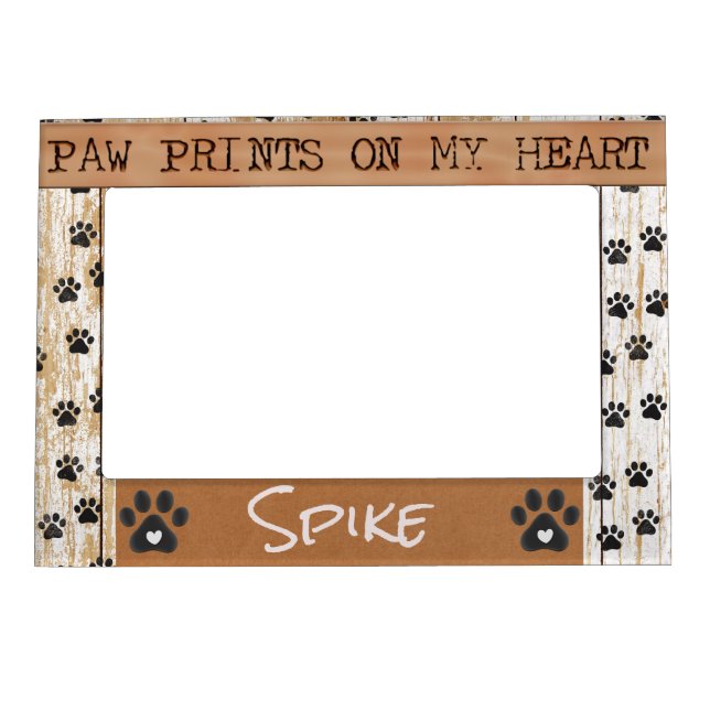 Paw Prints On My Heart Magnetic Frame (Front)