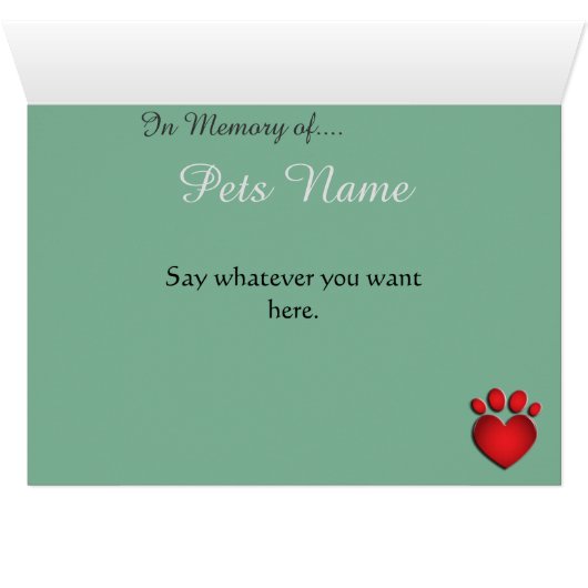 Paw Prints on My Heart - Mint Green (Inside Horizontal (Bottom))