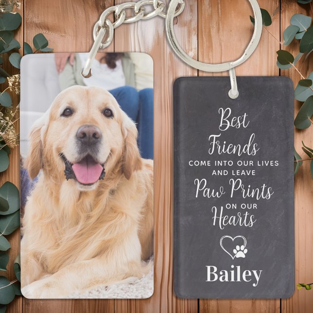 Paw Prints on our Hearts Dog Pet Memorial Keychain (Creator Uploaded)