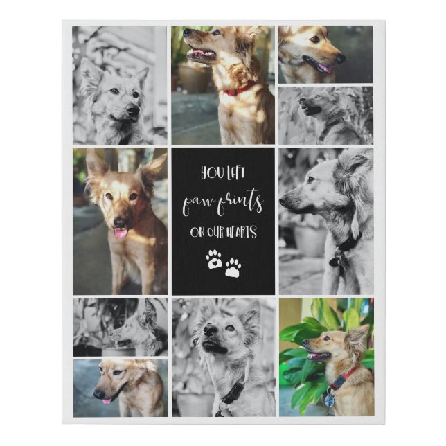 Paw Prints On Our Hearts Pet Memorial Collage (Front)