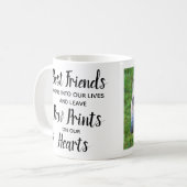 Paw Prints on our Hearts Pet Memorial Photo Coffee Mug (Front Left)