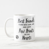 Paw Prints on our Hearts Pet Memorial Photo Coffee Mug (Left)