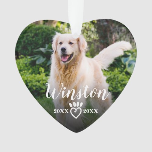 Paw Prints On Our Hearts Pet Photo Memorial Ornament