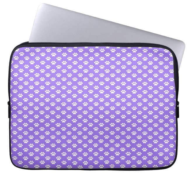 Paw Prints on Purple Laptop Sleeve (Front)