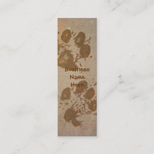 Paw Prints on Stone Bookmark Business Cards