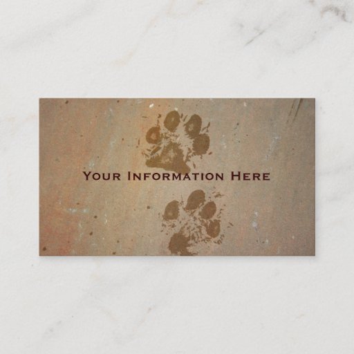 Customizable Paw Prints on Stone Business Cards