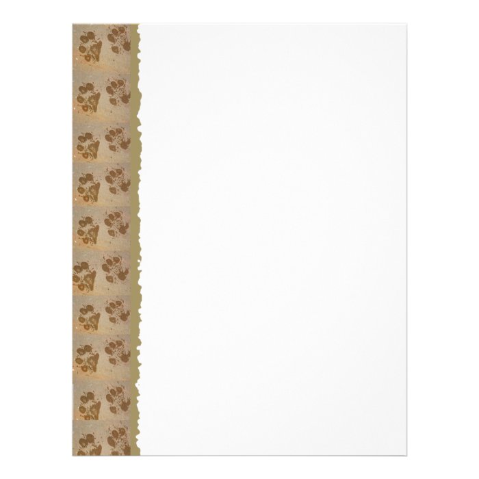 Paw Prints on Torn Paper Stationary Letterhead Template