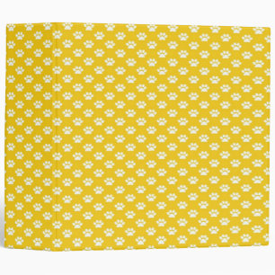 Paw Prints on Yellow Binder
