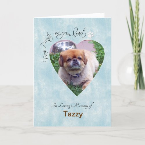 Paw Prints on Your Heart Dog custom photo Card