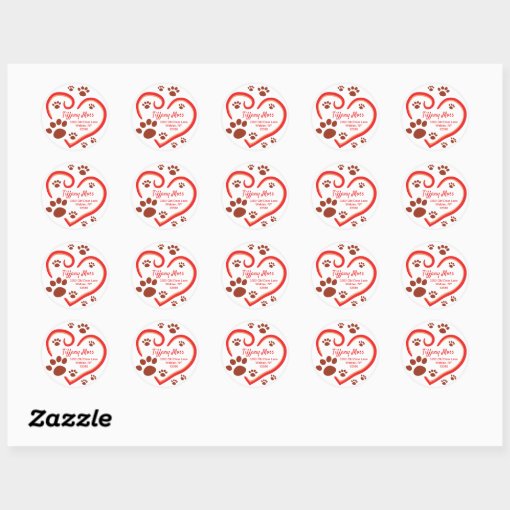 Paw Prints On Your Heart Return Address Labels Zazzle