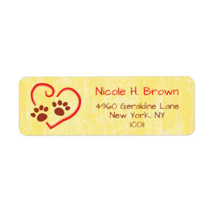 Paw Prints On Your Heart Return Address Labels