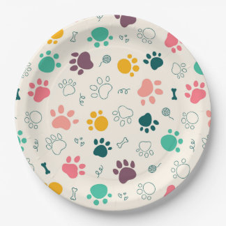 Paw Prints Paper Plates