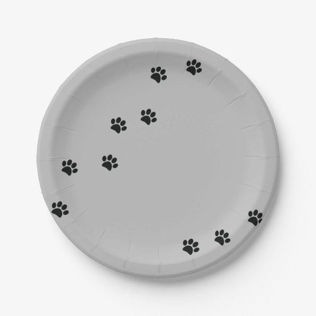 Paw Prints Paper Plates (Front)