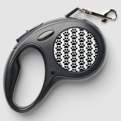 Paw Prints Patten Retractable Leash