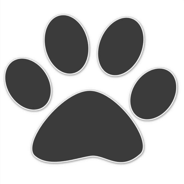 Paw Prints Pattern Custom Cute Black Trendy Sticker (Front)