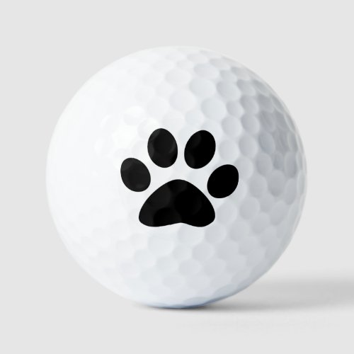Paw Prints Pattern Custom Cute Black White 2023 Golf Balls