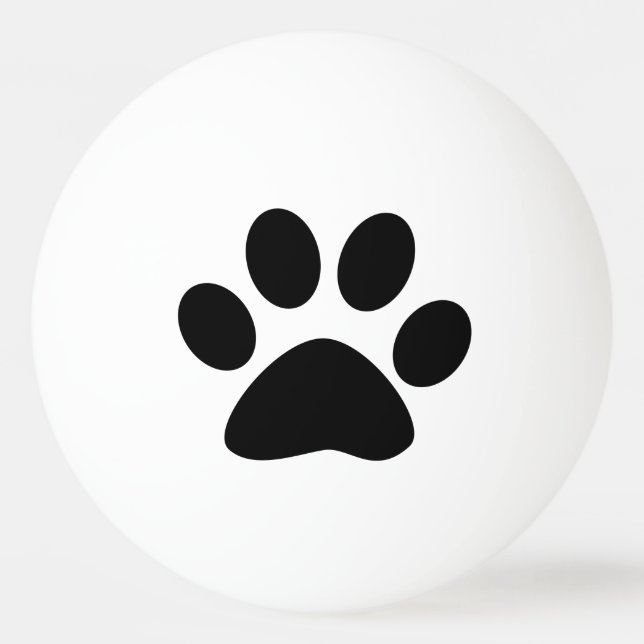 Paw Prints Pattern Custom Cute Black White 2023 Ping Pong Ball (Front)