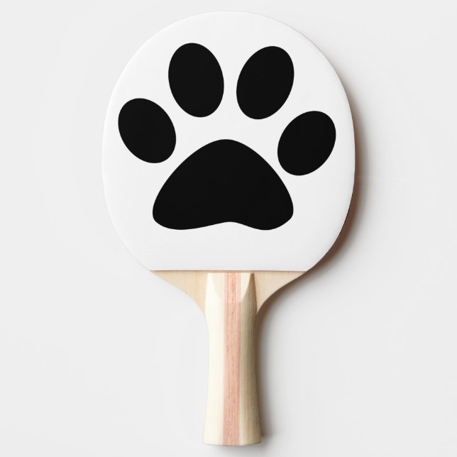 Paw Prints Pattern Custom Cute Black White 2023 Ping Pong Paddle (Front)