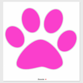 Paw Prints Pattern Hot Pink Custom Cute  Sticker