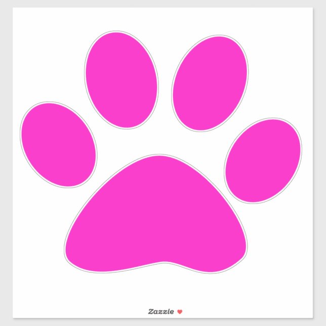 Paw Prints Pattern Hot Pink Custom Cute  Sticker (Sheet)