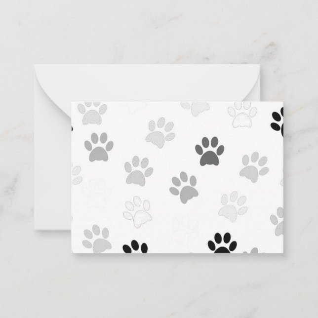 Paw Prints Pattern Note Card (Front)