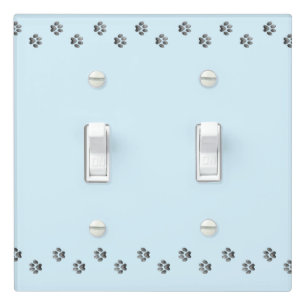 Paw Prints Pattern on Light Blue Switch Cover