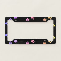 Paw Prints Patterns Pink Rose Gold Glitter Black