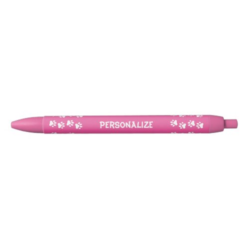 Paw Prints Personalize PINK Template Pen