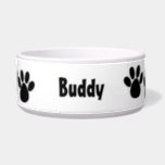 Paw Prints Pet Bowl<br><div class="desc">Cute bowl for your pet to eat or drink out of.  It features little cartoon paw prints all around it.  There is a space to customize your pet's name.  Perfect for your little companion.</div>