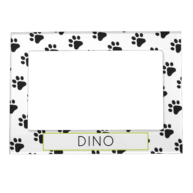 Paw Prints Pet NAME Cat Dog Animal Lovers Fun Magnetic Frame (Front)