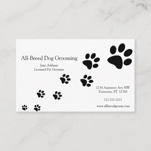 Paw Prints Pet Service Business Card