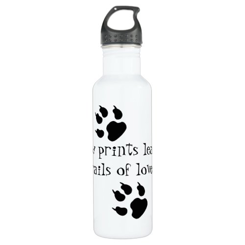 Paw prints pet water bottle