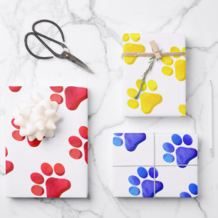 Paw Prints Pets Dogs Cats Gift Wrap Fun