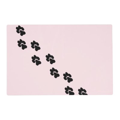 Paw Prints Pink Placemat