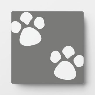 Paw Prints Plaque - Gray