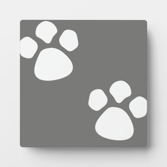 Paw Prints Plaque - Gray (Front)