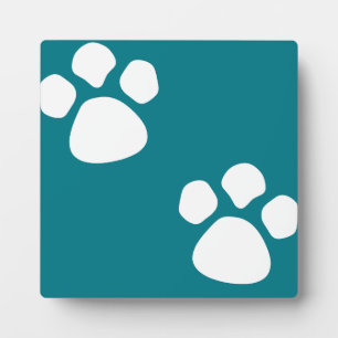 Paw Prints Plaque - Teal