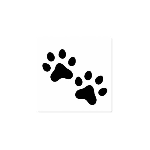 Paw prints rubber stamp