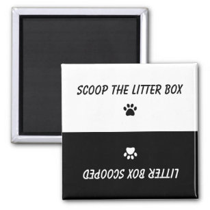 Paw Prints Scoop the Litter Box Reversible Magnet