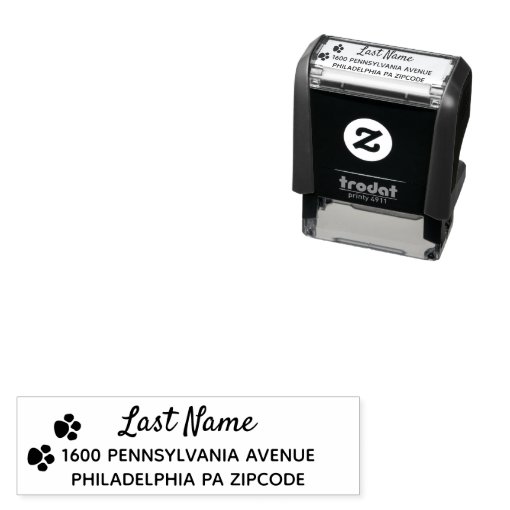 Paw Prints Selfinking Stamp Zazzle