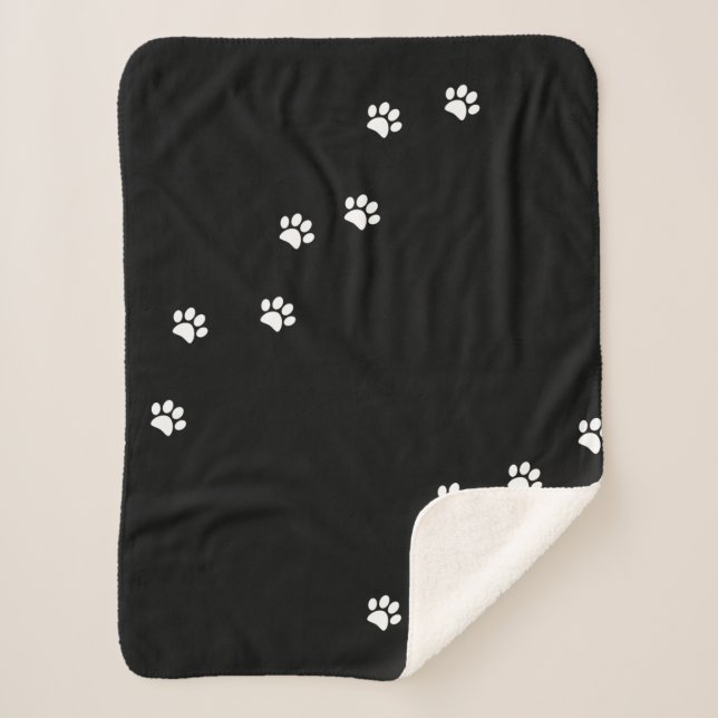 Paw Prints Sherpa Blanket (Front)