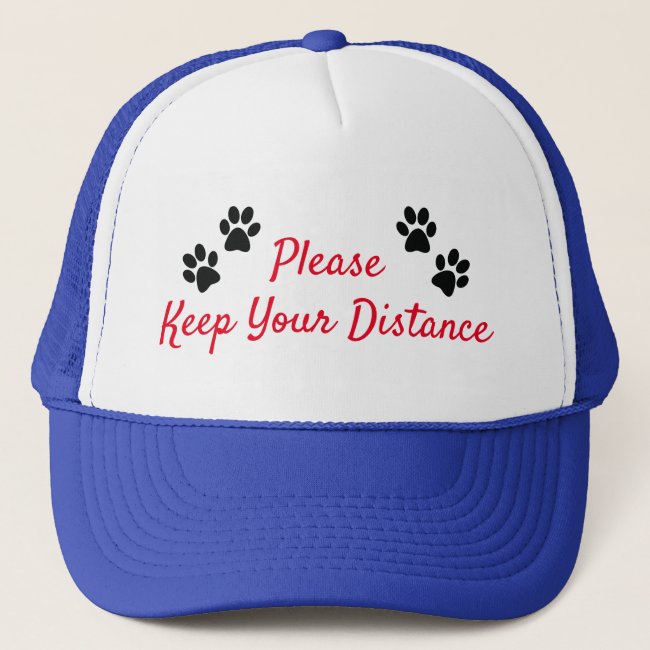 Paw Prints Social Distance Keep Your Distance Hat