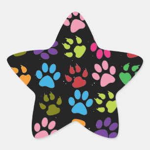 Paw Prints Star Sticker