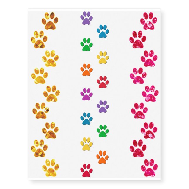 Paw Prints Temporary Tattoos (Front)
