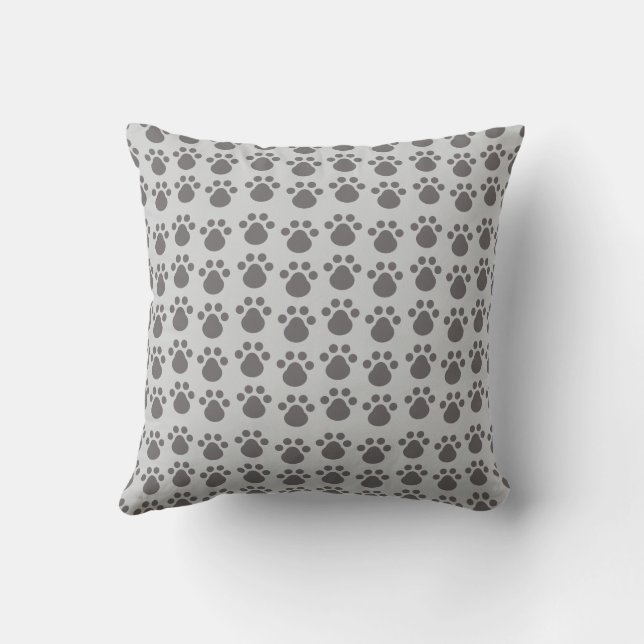 Paw Prints Throw Pillow (Back)