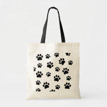 Paw prints tote bag