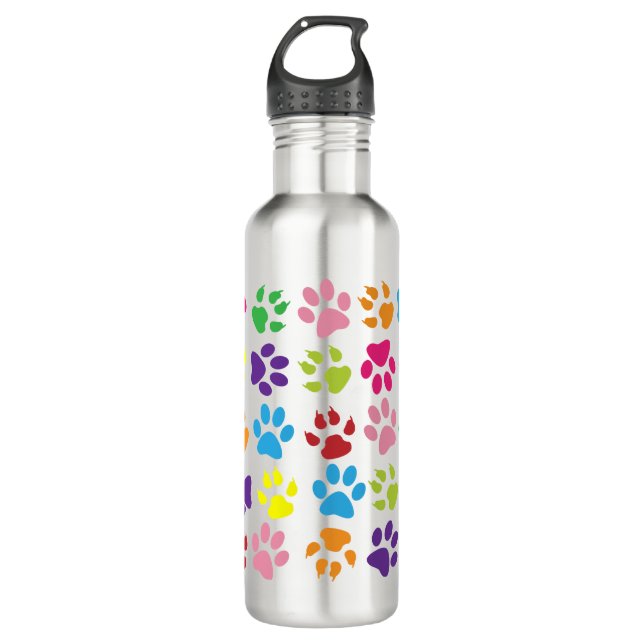Paw Prints Water Bottle (Front)