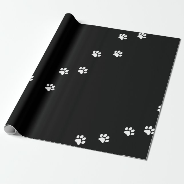 Paw Prints Wrapping Paper (Unrolled)
